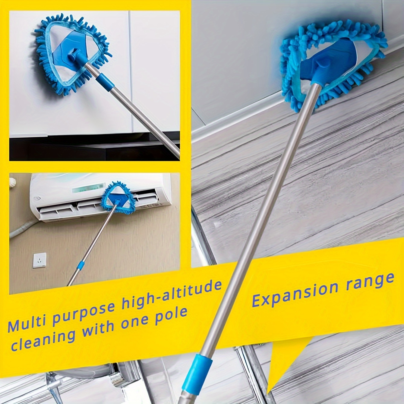 

1pc Extendable Multi-surface Mop - Easy Reach Corners - Ideal For Ceiling, Wall, And Floor Cleaning - Use, No Dead Angle, With Long Handle