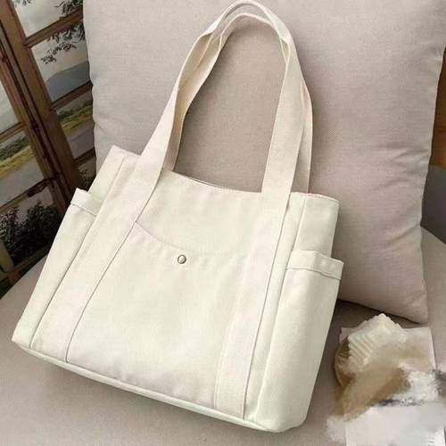 large capacity tote canvas bag for work commuting versatile artistic student book single shoulder bag suitable for going out traveling shopping