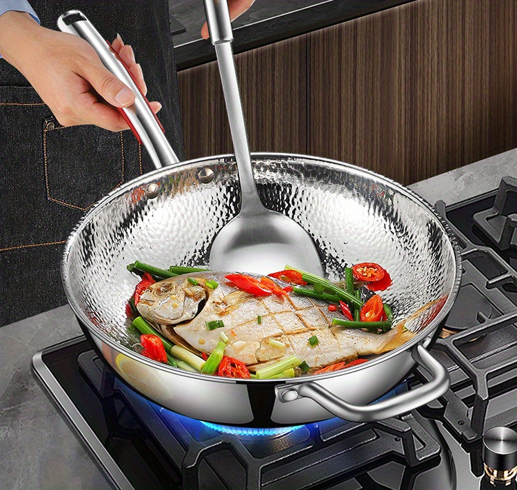 no coating healthy and safe sus304 stainless steel pot pan frying pan non stick pot home use stir frying pot electric stove gas stove universal 0 coating flat bottom pot details 10