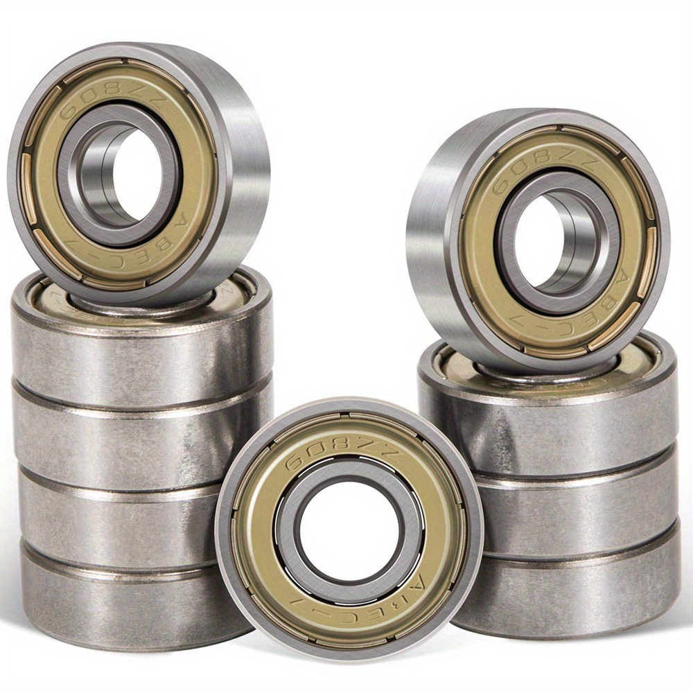 E-shop 10 Stück 608ZZ Kugellager (8X22X7mm) aus Lagerstahl mit doppelten Metallabdichtungen, geeignet für Kinderwagen, , Skateboards und Inline-Skates