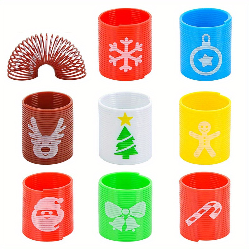 

[customer ] 12pcs/24pcs Christmas Coil Spring Gift - Plastic Slinkies With , No Electricity Required, Party Favors, Stocking Stuffers, And Festive Decorations