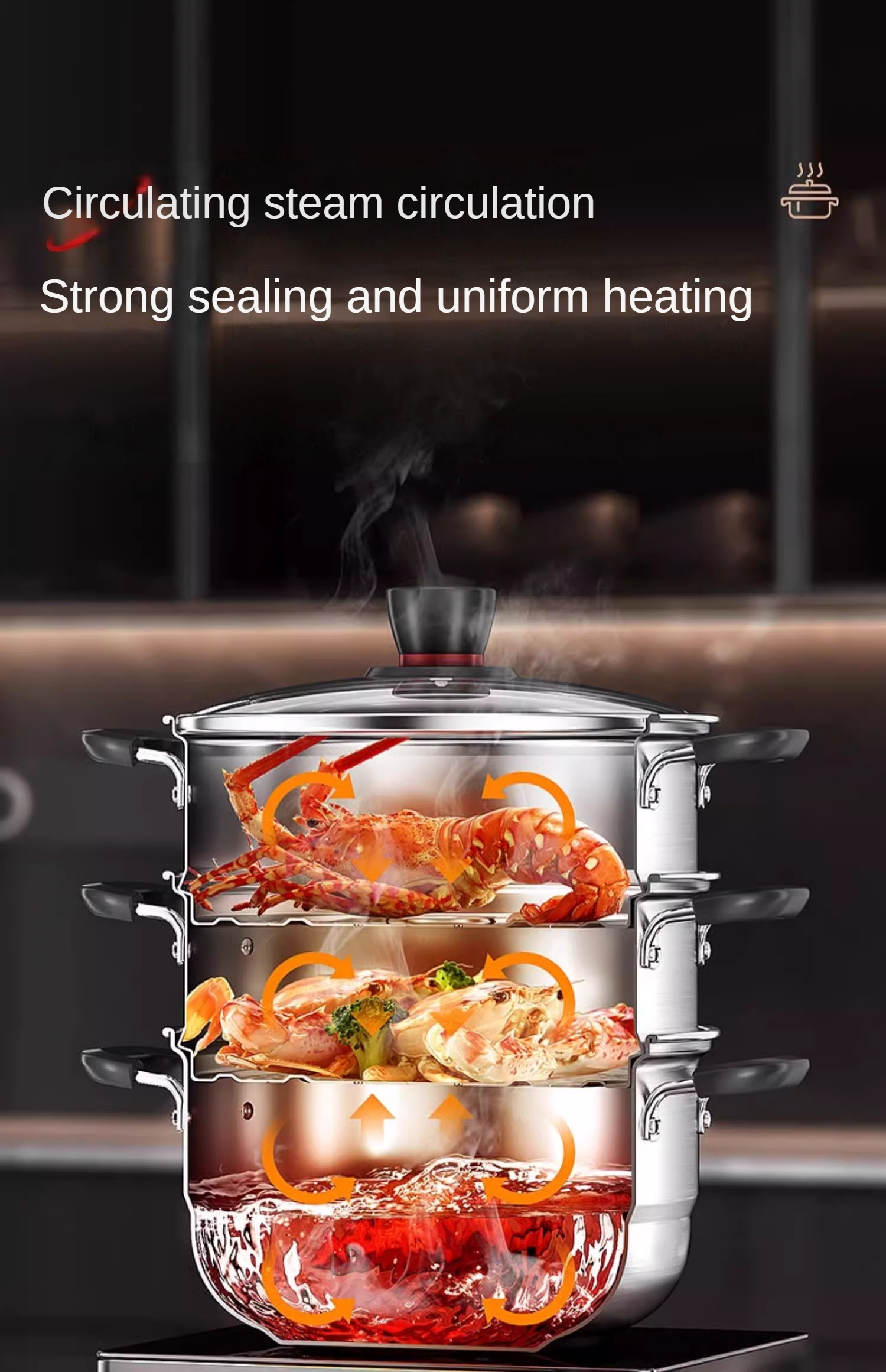 stainless steel soup pot kitchen pot cooking pot multi layer steamer household thick cooking pot soup pot milk pot cooking noodles   seafood pot induction cooker gas stove details 14