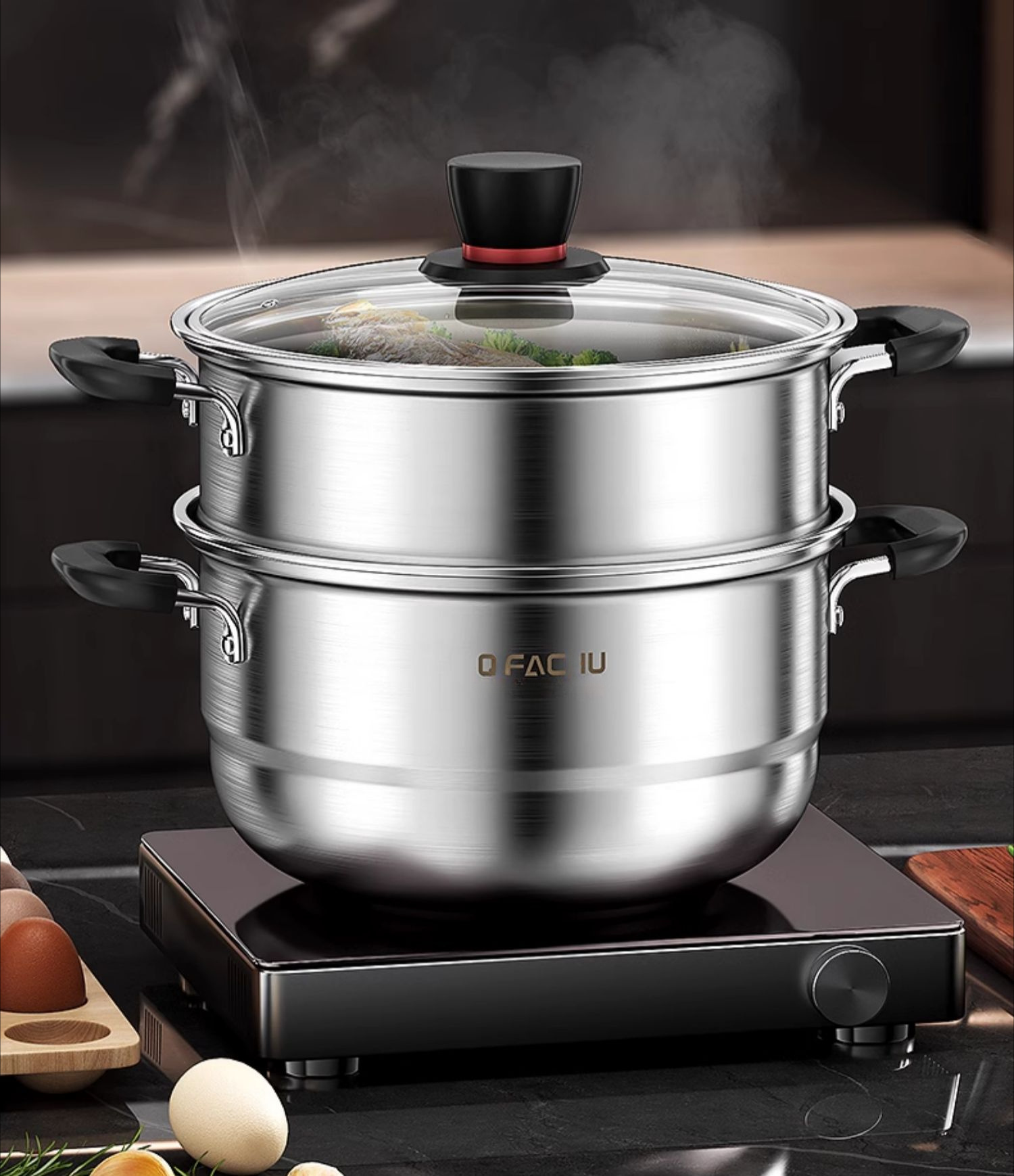 stainless steel soup pot kitchen pot cooking pot multi layer steamer household thick cooking pot soup pot milk pot cooking noodles   seafood pot induction cooker gas stove details 23