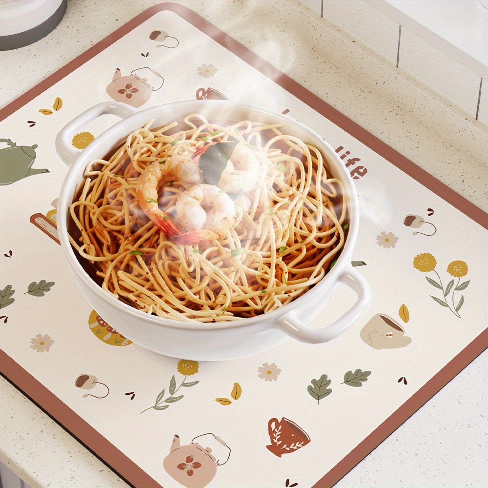 1pc   mud kitchen countertop mat absorbent dishwashing sink drain pad wash     floor protection holiday gift idea details 0