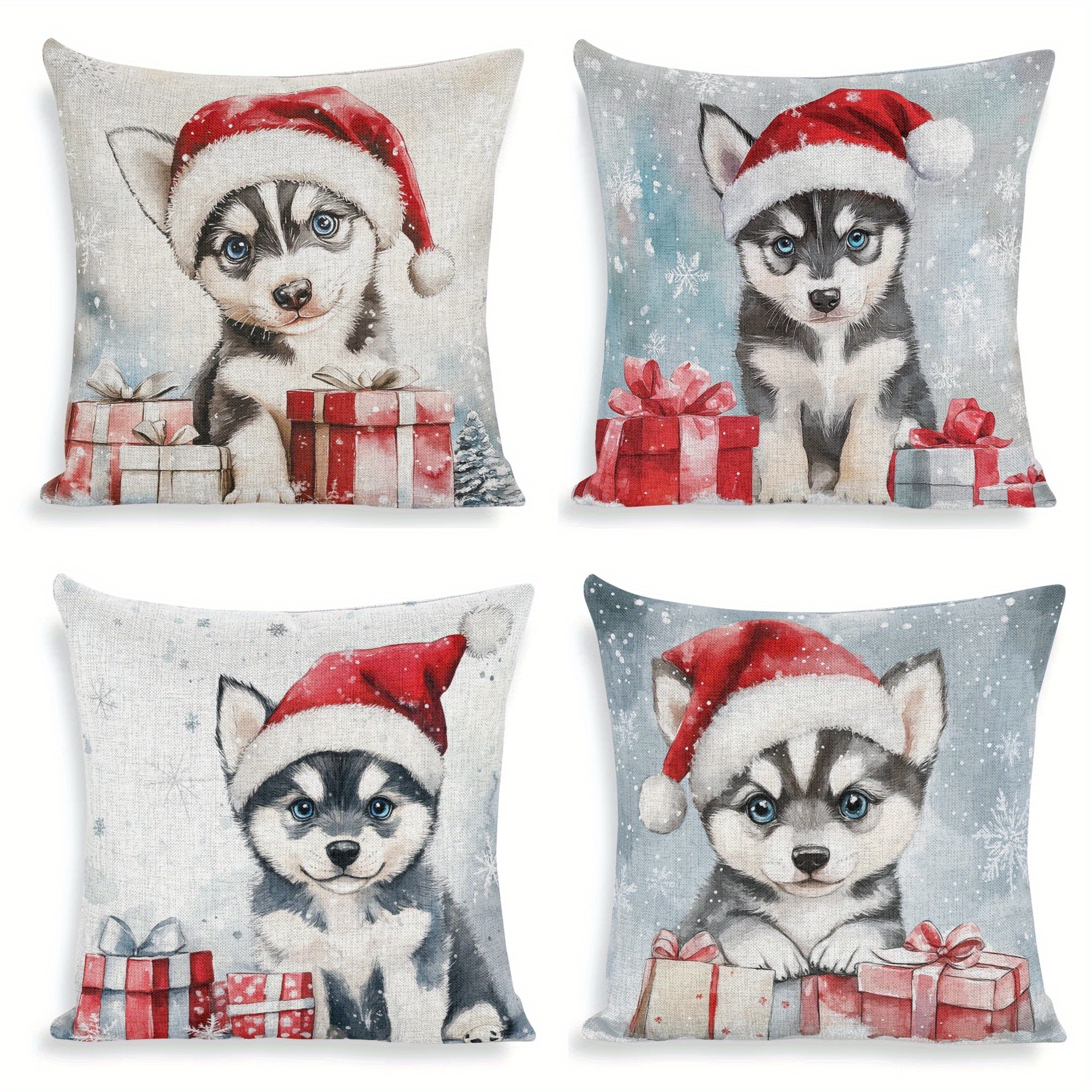 

4- Christmas , 18x18 , Polyester, , Zippered, , For Sofa, , Bed, , Car, , Decor