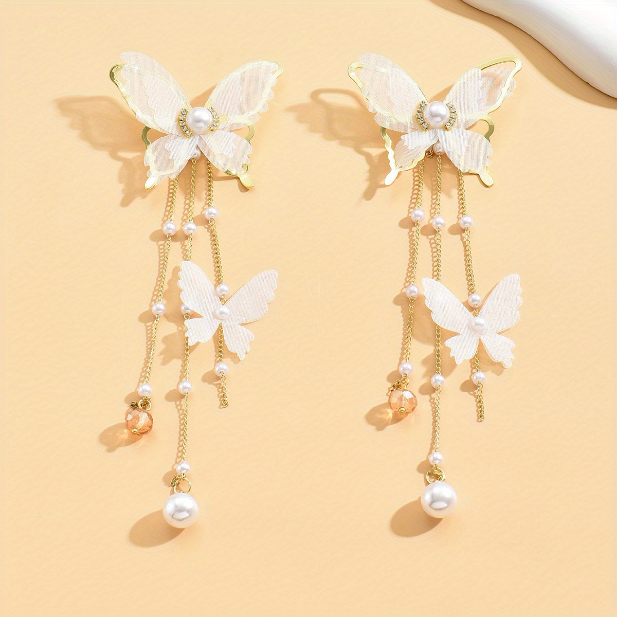 1 Pair Fashionable Ballet Butterfly Pendant Earrings for Women, Holiday Gift Party Jewelry, Bohemian Vintage Style, Alloy with Synthetic Gemstone, Stainless Steel Ear Hook, All-Season Wear