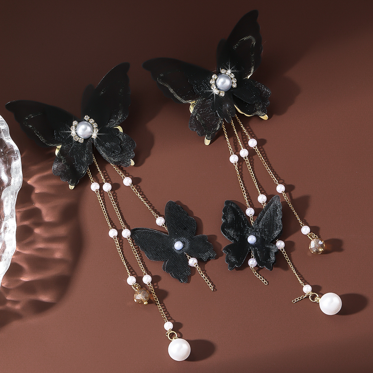 1 Pair Fashionable Ballet Butterfly Pendant Earrings for Women, Holiday Gift Party Jewelry, Bohemian Vintage Style, Alloy with Synthetic Gemstone, Stainless Steel Ear Hook, All-Season Wear