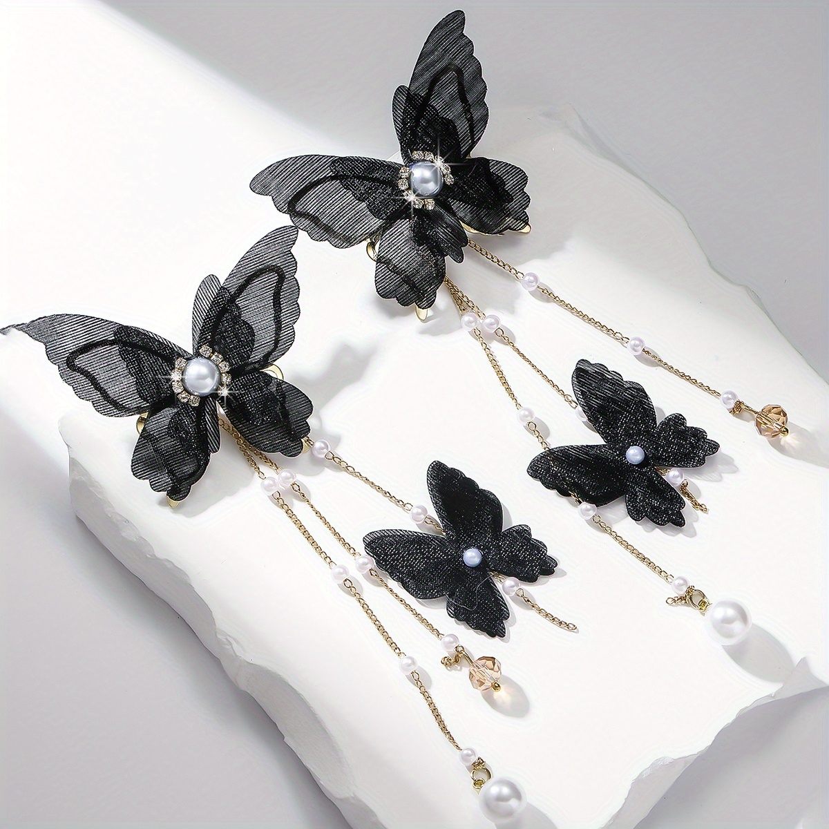 1 Pair Fashionable Ballet Butterfly Pendant Earrings for Women, Holiday Gift Party Jewelry, Bohemian Vintage Style, Alloy with Synthetic Gemstone, Stainless Steel Ear Hook, All-Season Wear