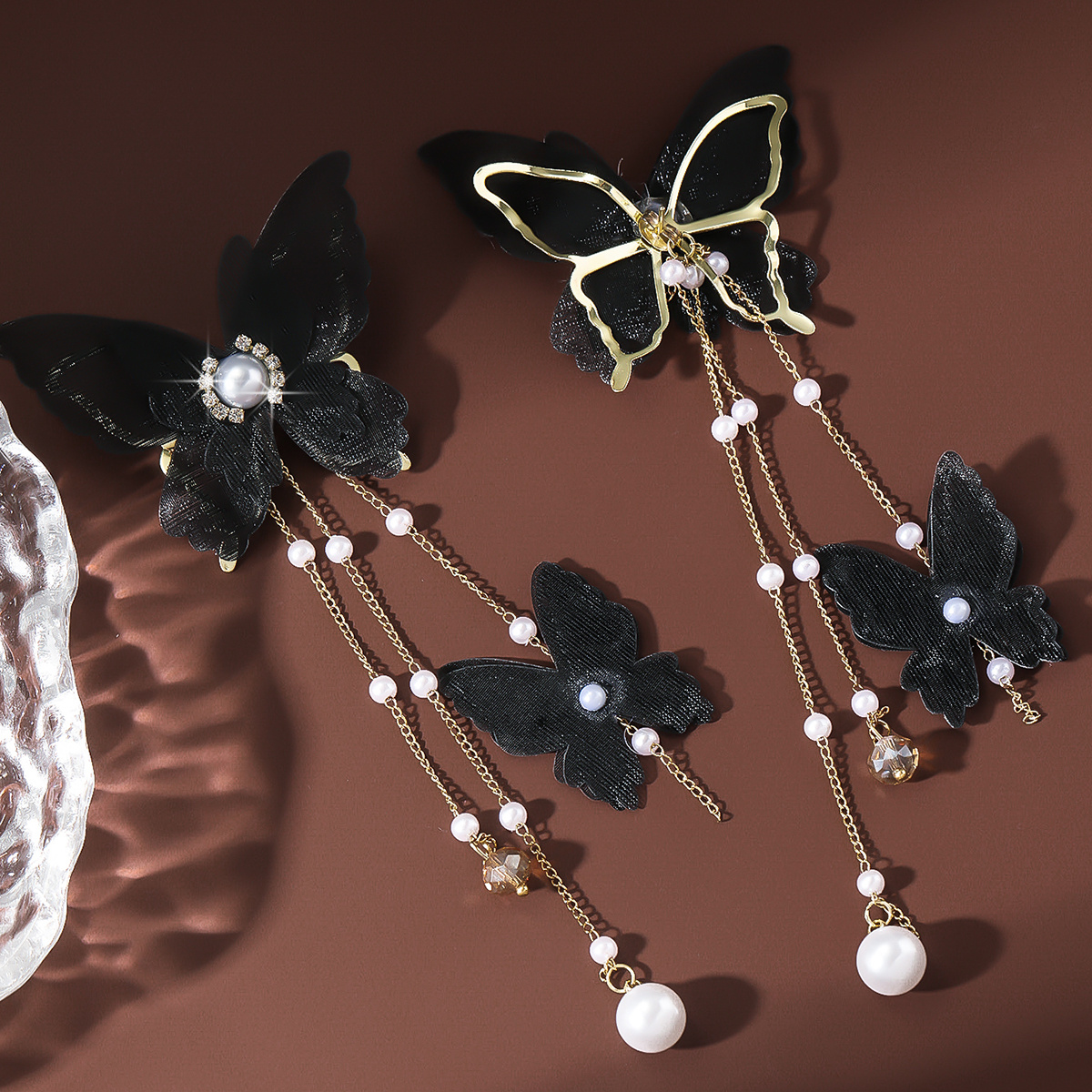1 Pair Fashionable Ballet Butterfly Pendant Earrings for Women, Holiday Gift Party Jewelry, Bohemian Vintage Style, Alloy with Synthetic Gemstone, Stainless Steel Ear Hook, All-Season Wear