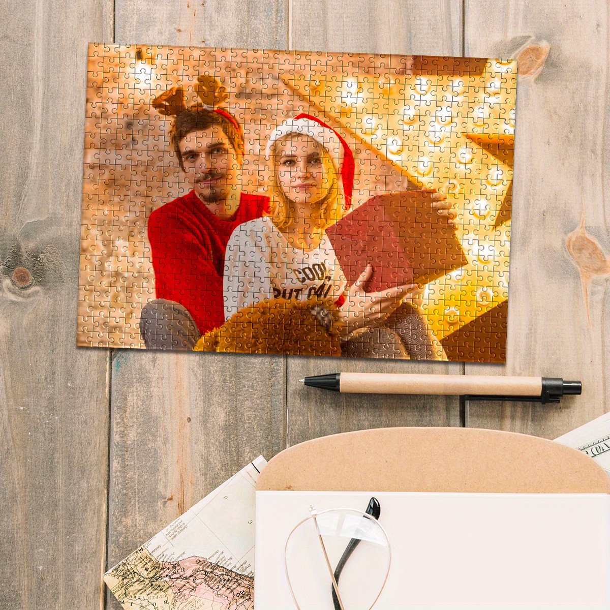 

Personalized Photo Puzzle - Unique Gift For Weddings, Anniversaries, - Customizable Family Picture Puzzle, No Batteries Required