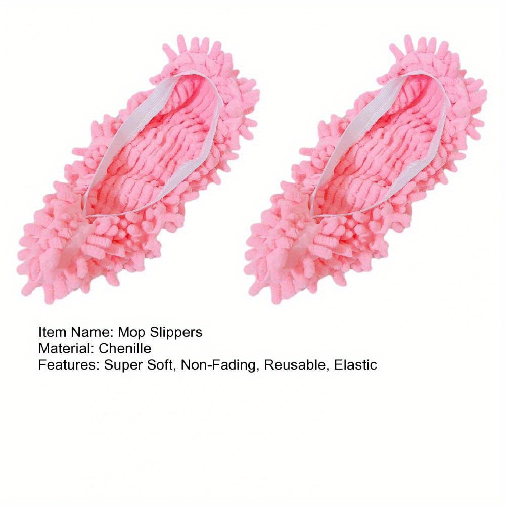 2 pack soft reusable mop slippers with fabric shoe covers washable multi purpose dusting and cleaning   footwear details 6