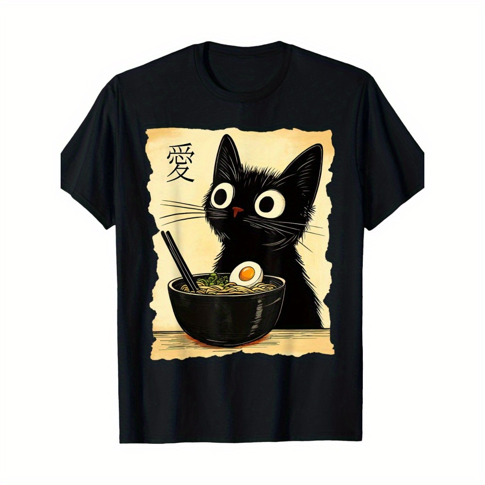 

Cat Graphic Tee Japanese T--220g 100%