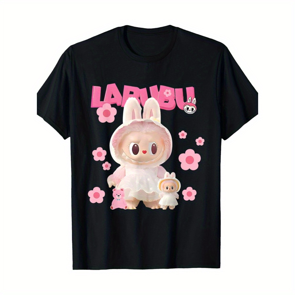 

Funny Labubu Lover Cute Labubu The Monsters Pink T-shirt-220g 100% Cotton