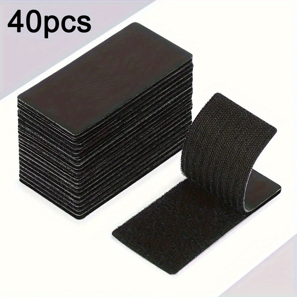 40pcs black double sided   car   mats invisible anti slip hook and loop fasteners   on installation ideal for securing remotes accessories in vehicles details 0