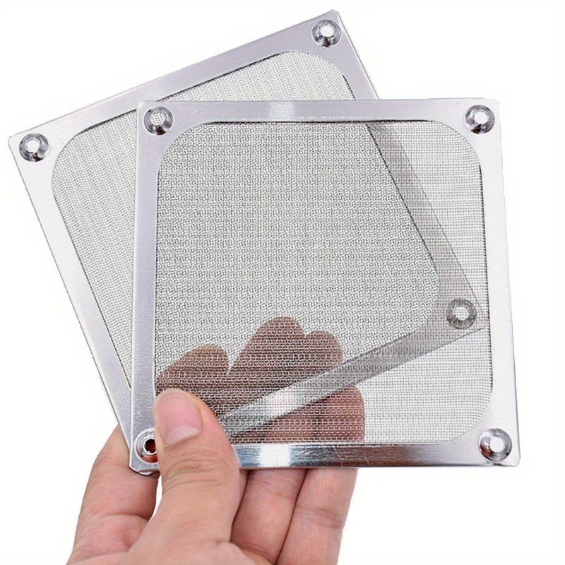 item picture 1pc stainless steel mesh case   dustproof net 120mm   computer fan filter aluminum frame ultra fine stainless steel mesh enhances cooling and protection functionality suitable for computer case fans