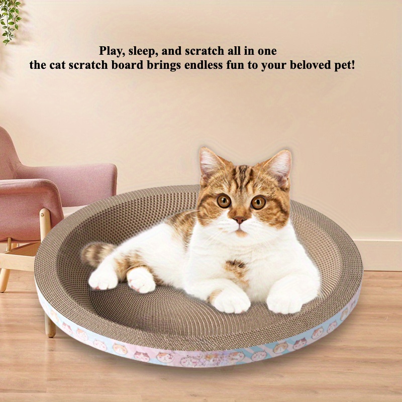 

Cardboard Cat Scratching Board For Play, Teeth Grinding, And Sleeping - Non-assemblable, Cat Scratcher