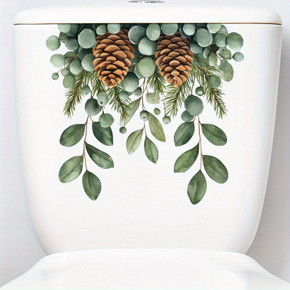 

1pc Christmas Decor, -adhesive , & Pinecones, Diy Bathroom Decal, Removable , , Bathroom