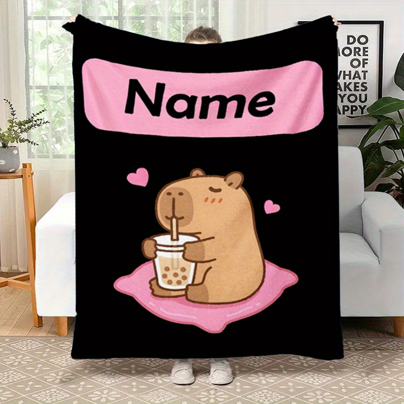 

Personalized Tea Polyester Blanket - Customizable , For Sofa, Bed, , Decor For Men And Women