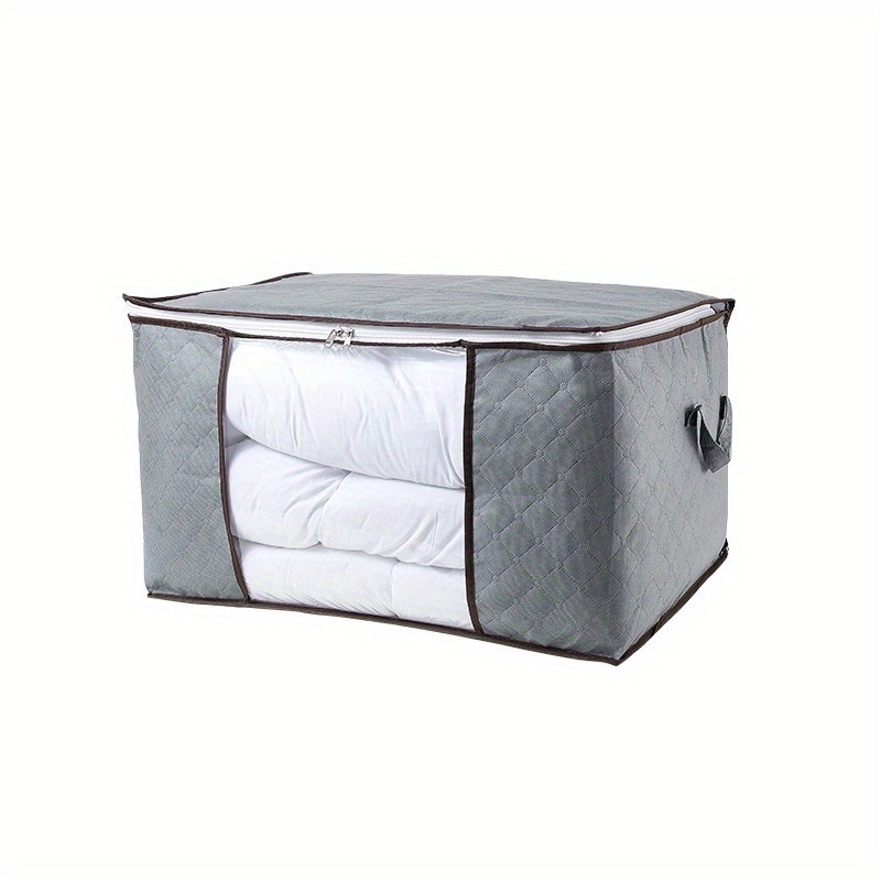 TEMU -large 90l Storage Bin Durable Handles & Zipper - For Rv Bedding, Comforters, Blankets & Clothes