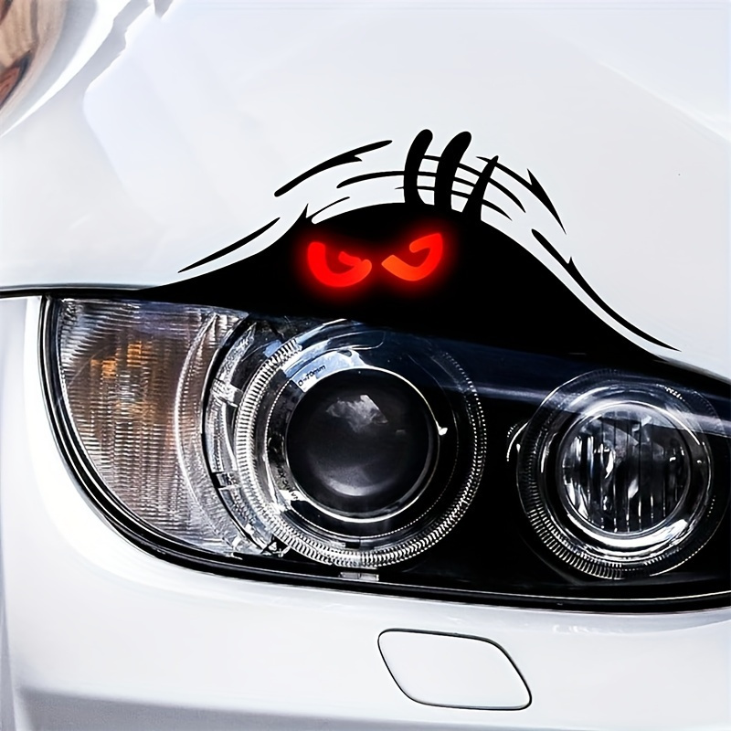 TEMU 2pcs Funny Car Stickers And Decals Waterproof Reflective Headlight Vinyl Car Decals For Women Men Truck Decals Car Cover Scratches Bumper Vinyl Decals Christmas Stickers