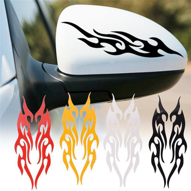 

2 Pcs Flame Patterned Car Stickers - Vibrant Reflective Diy Decorative Stickers For Mirror And With Laser Reflective Technology - Perfect Accessory For Music Festival Enthusiasts-christmas