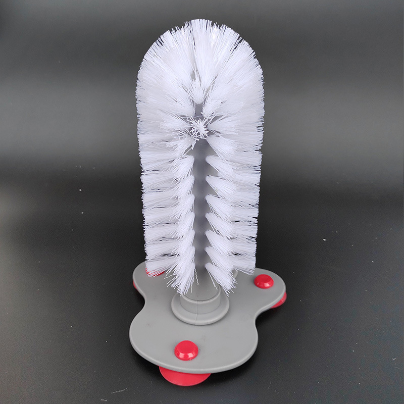 Detachable Soft Bristle Cup Brush With Suction Base, Uncharged Plastic Cleaning Brush For Kitchen Glass Bottle And Cup Washing