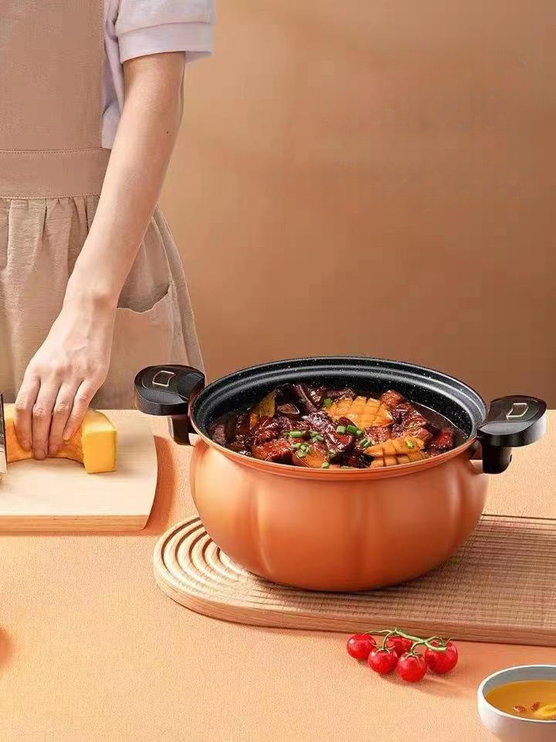 1pc 8l non stick pumpkin saucepan details 2