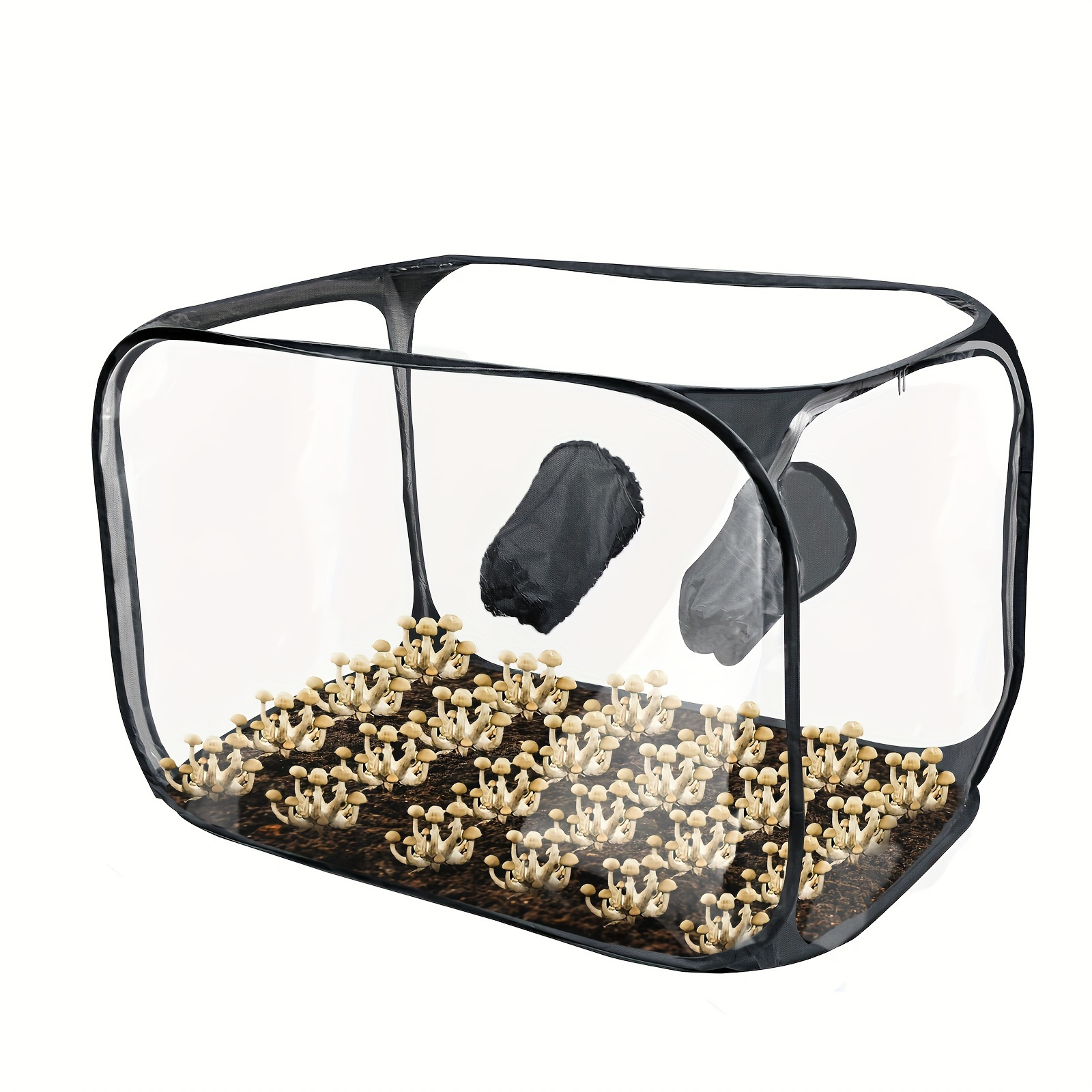 1pc Pvc Mushroom Cultivation Box, Portable Collapsible Pop-up Mushroom Growing Tent, Mushroom Cultivation Container