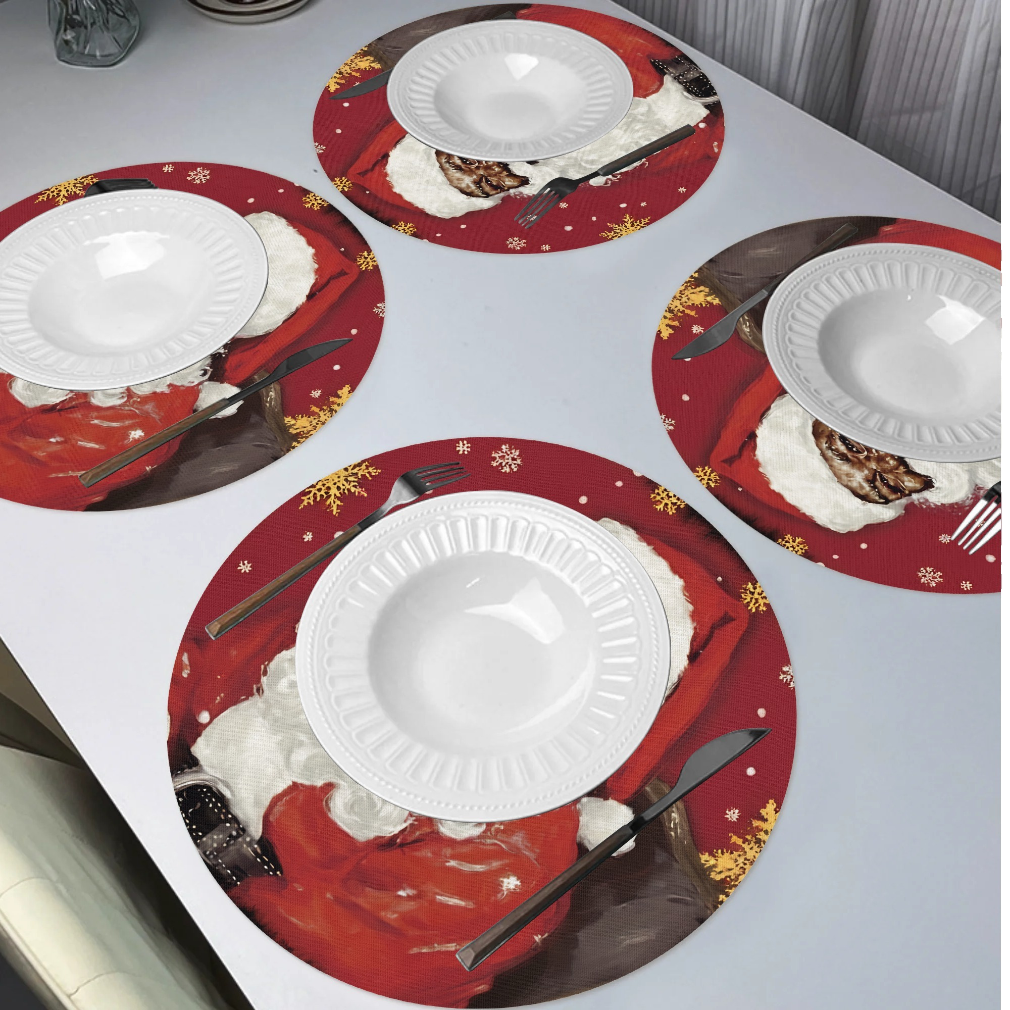 

4pcs Christmas Placemats 12x18in, Seasonal Table , Christmas Decor