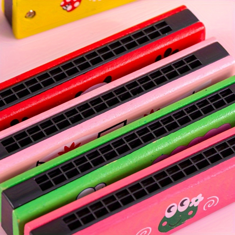 1pc of Wooden Painted Toy Musical Instrument, 16-Hole Harmonica, Toy Gift (Random Color) for Halloween And Christmas Gifts 755779944