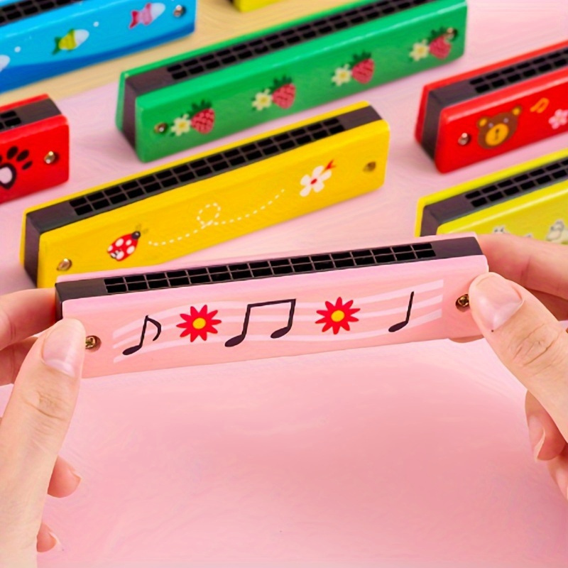 1pc of Wooden Painted Toy Musical Instrument, 16-Hole Harmonica, Toy Gift (Random Color) for Halloween And Christmas Gifts 755779944