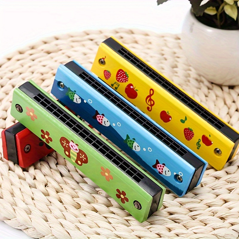 1pc of Wooden Painted Toy Musical Instrument, 16-Hole Harmonica, Toy Gift (Random Color) for Halloween And Christmas Gifts 755779944