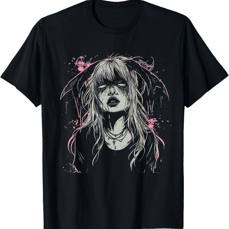 

Ewh Goth Horror Bunny Dark Anime Alt Aesthetic T-shirt