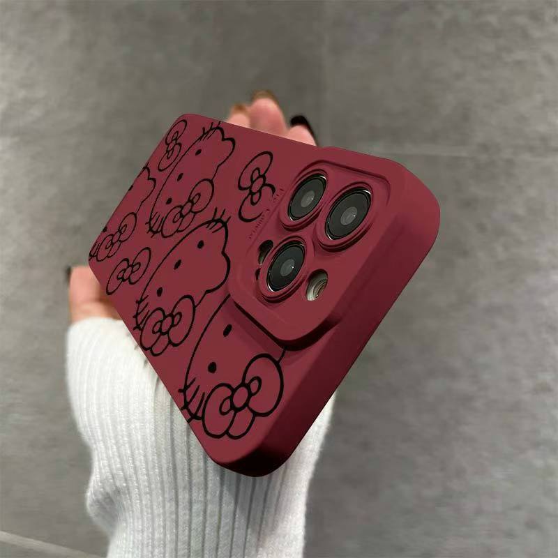     drawing simple and cute   touch   cat suitable for iphone 16 15 14   11 7 plus 7 x xs xr xs       pro maxexquisite phone protection case lightweight and comfortable touch details 4