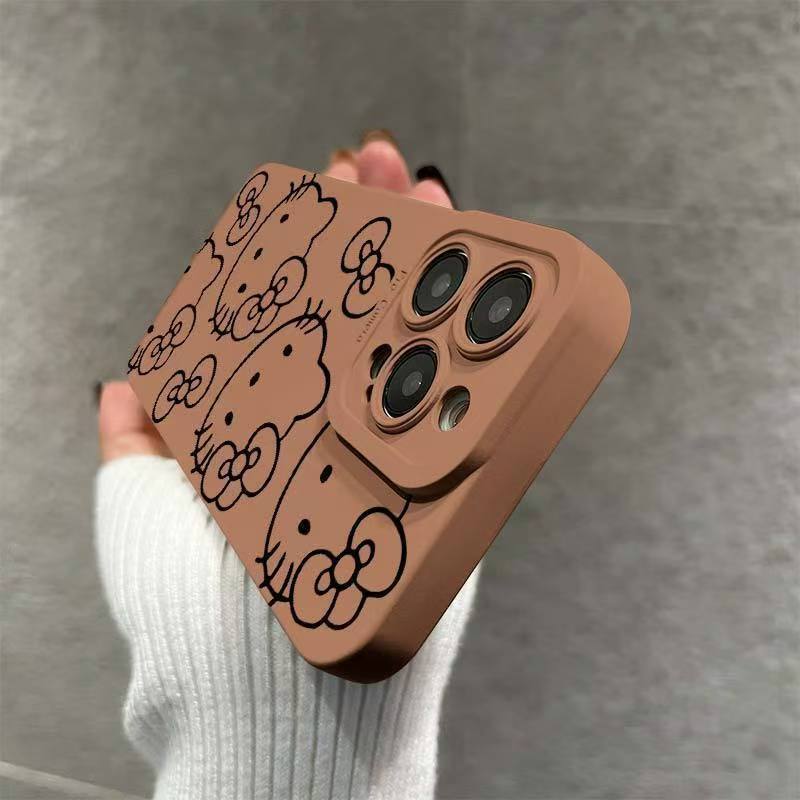     drawing simple and cute   touch   cat suitable for iphone 16 15 14   11 7 plus 7 x xs xr xs       pro maxexquisite phone protection case lightweight and comfortable touch details 3