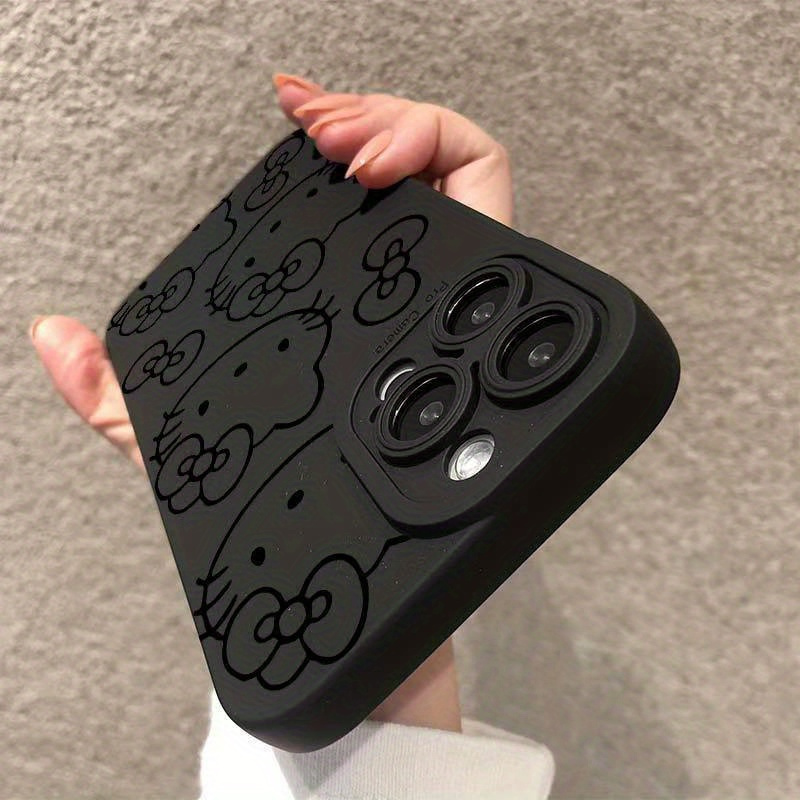     drawing simple and cute   touch   cat suitable for iphone 16 15 14   11 7 plus 7 x xs xr xs       pro maxexquisite phone protection case lightweight and comfortable touch details 6