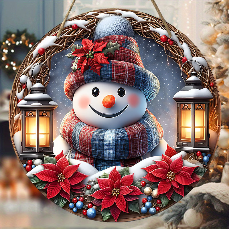 

Wooden Snowman Wreath - , - Decoration, No Required, Featherless, Hanging Christmas Ornament For , Restaurant, Bar,