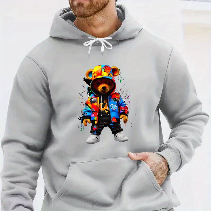 

Sweatshirt de mode homme, graffiti, de lettre décontractée, polyester tricoté, coupe régulière, tissu élastique, pulls avec capuche, style streetwear