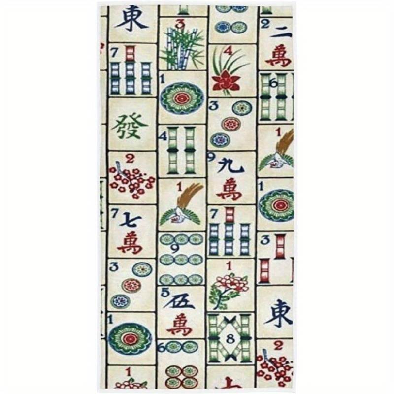 

1pc, 18x26inch, Mahjong , Polyester Towel, , Rectangular, For Bathroom Spa Gym Swimming Use