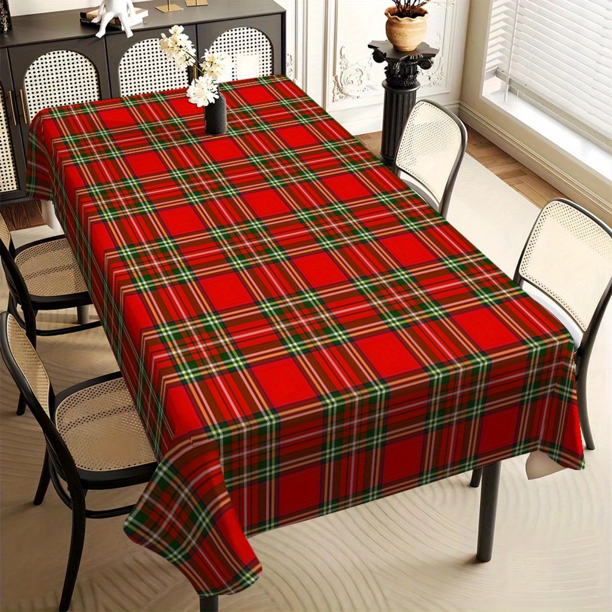 

1pc Waterproof & Oil-resistant Square Tablecloth With Festive Print - Heat-insulating, Holiday Parties & Dining Decor