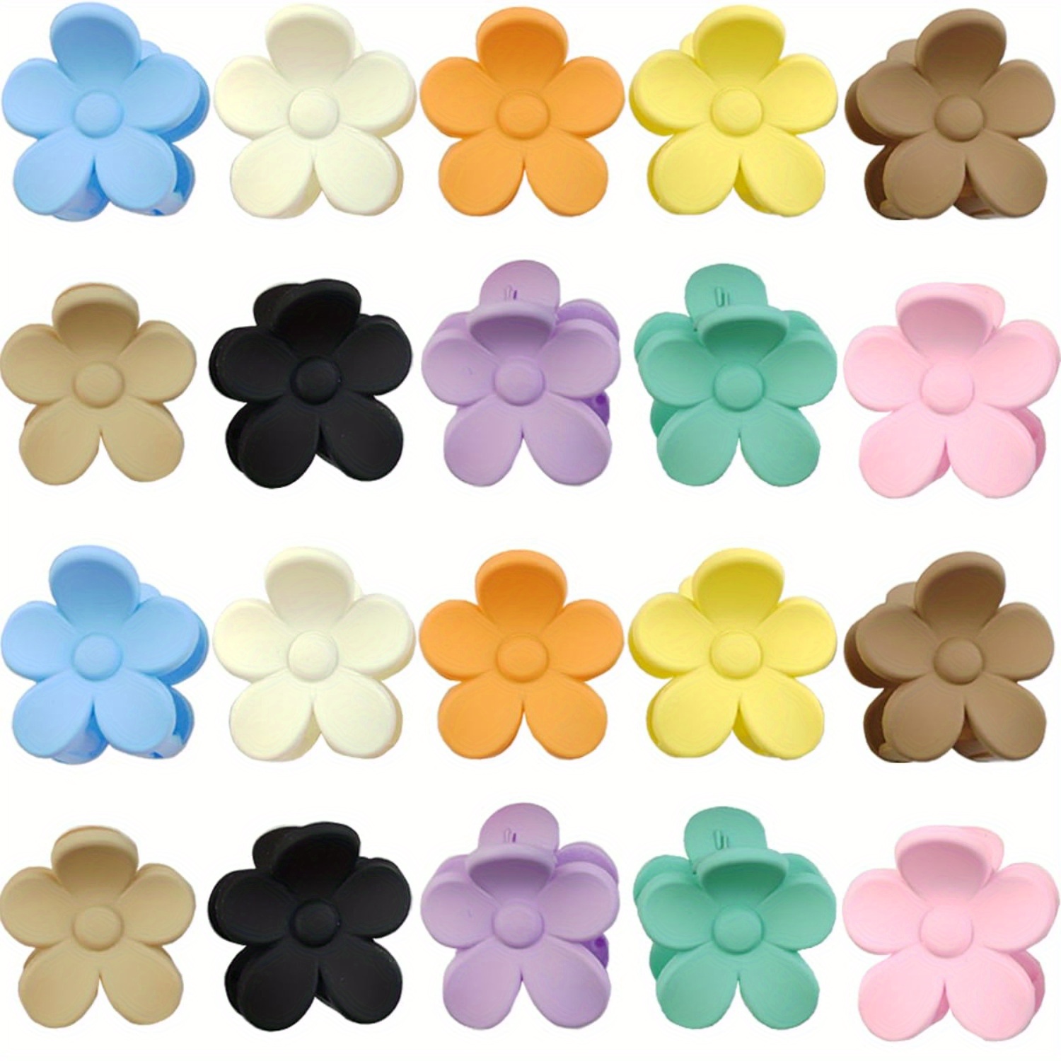 

20pcs Cute Flower Claw Clips, 1.57 Inch Small Claw Clips, Thin/ Medium/ , 10 Colors , Hair Clips Hair Accessories, Hair Accessories