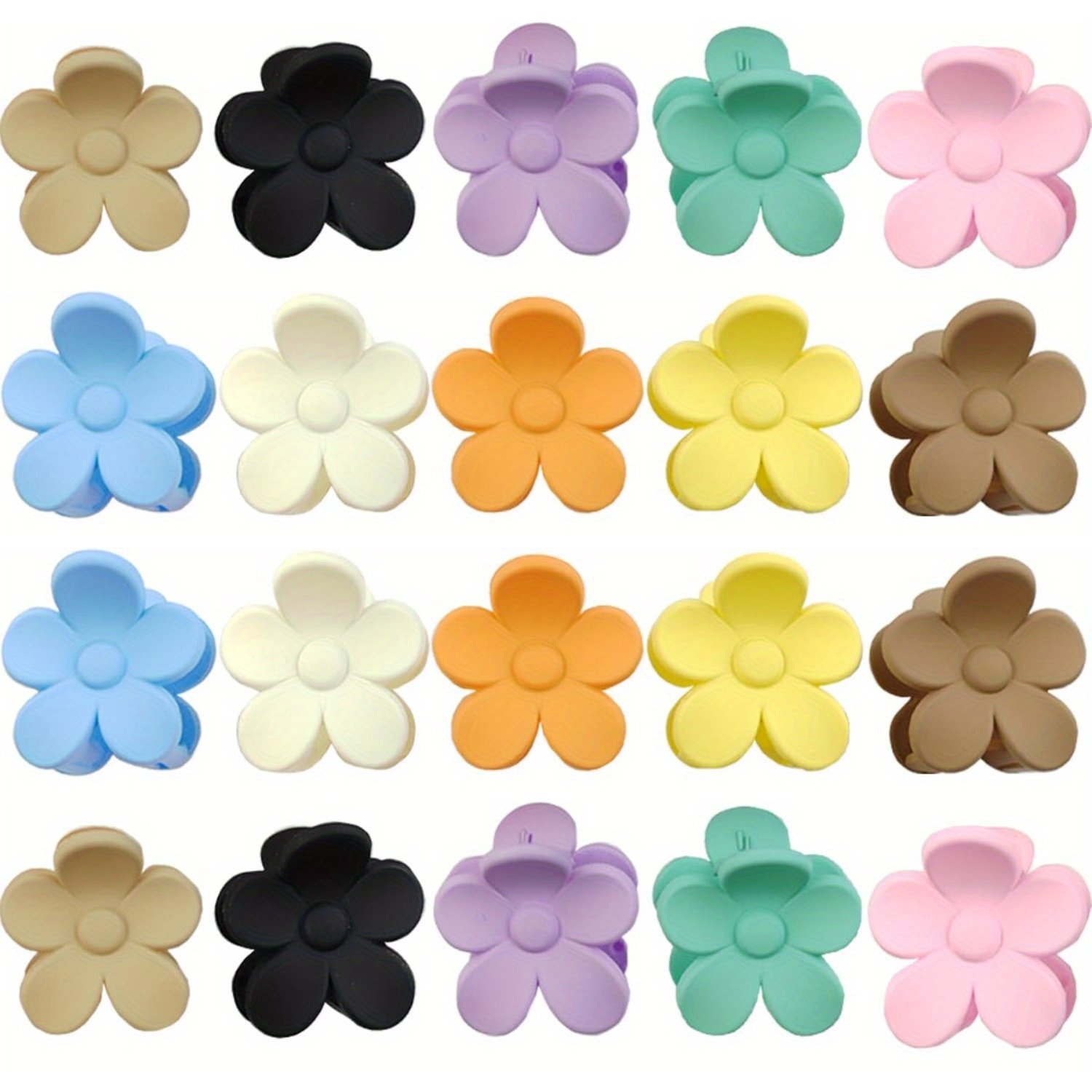 

20pcs Cute Flower Claw Clips, 1.57 Inch Small Claw Clips, Thin/ Medium/ , 10 Colors Powerful Clips, Hair Grabbing Clips Hair Accessory For Women' Decoration, Hair Accessories