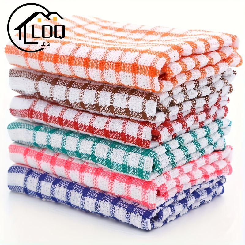 

12-pack Absorbent Kitchen Towels - Soft, , Reusable Polyester Cleaning Cloths, - Hand Wash Only, Rectangular Shape For