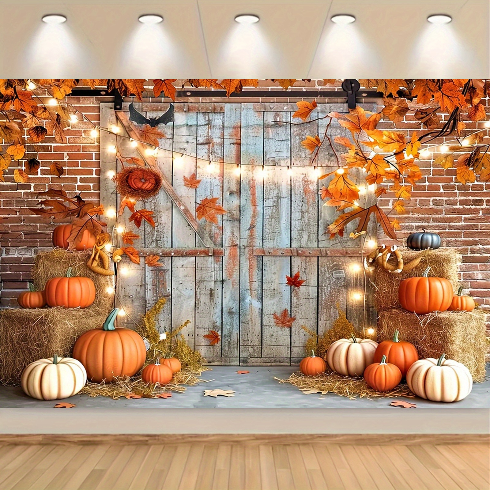 

1pc Polyester Fall Backdrop - & , No Needed For , & Tailgating Decor