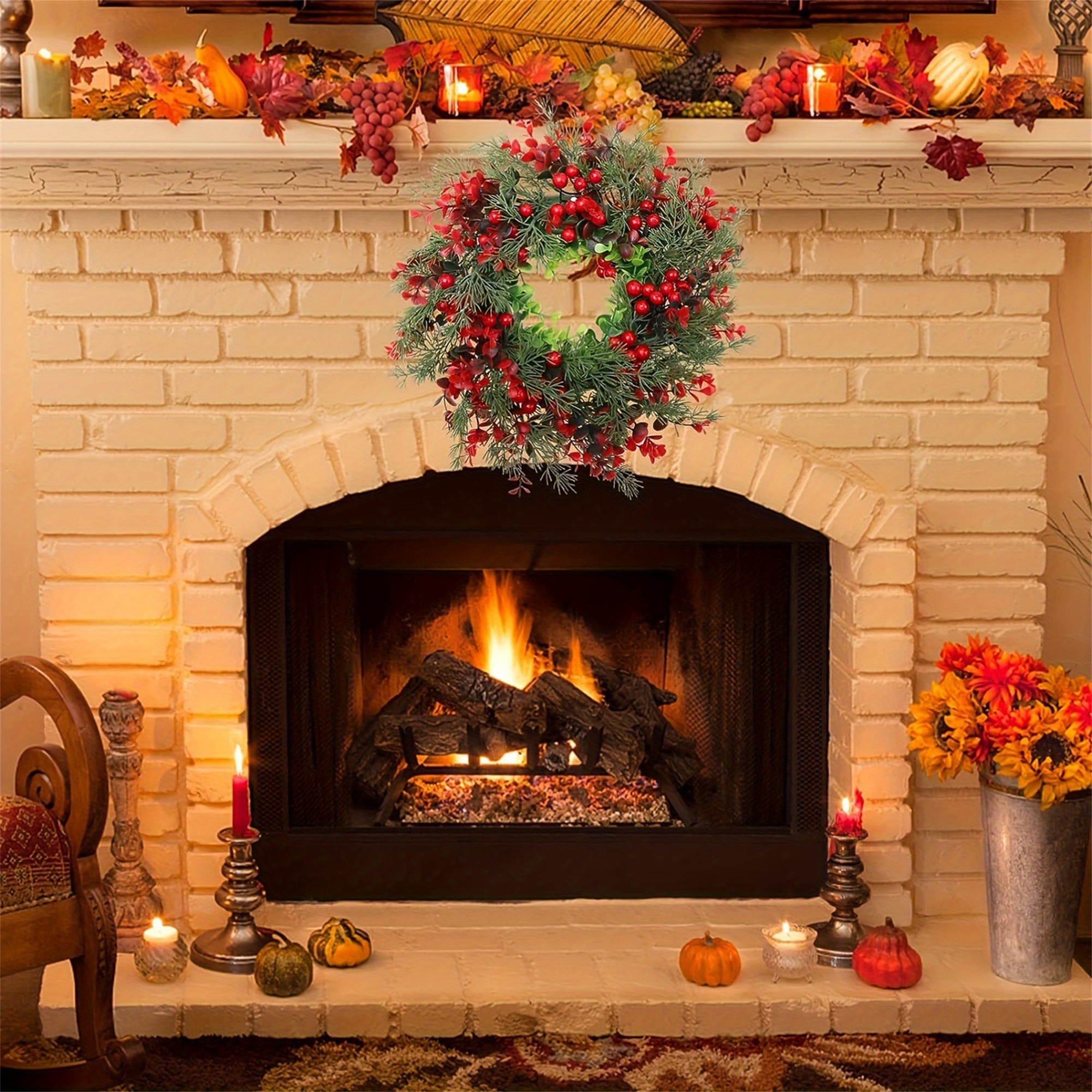 Couronne De Noël Rose Décorative Pour Porte, Fenêtre Ou Intérieur - 40 Cm, Effet Neige Et Ornements Doux - Idéal Cadeau De Noël