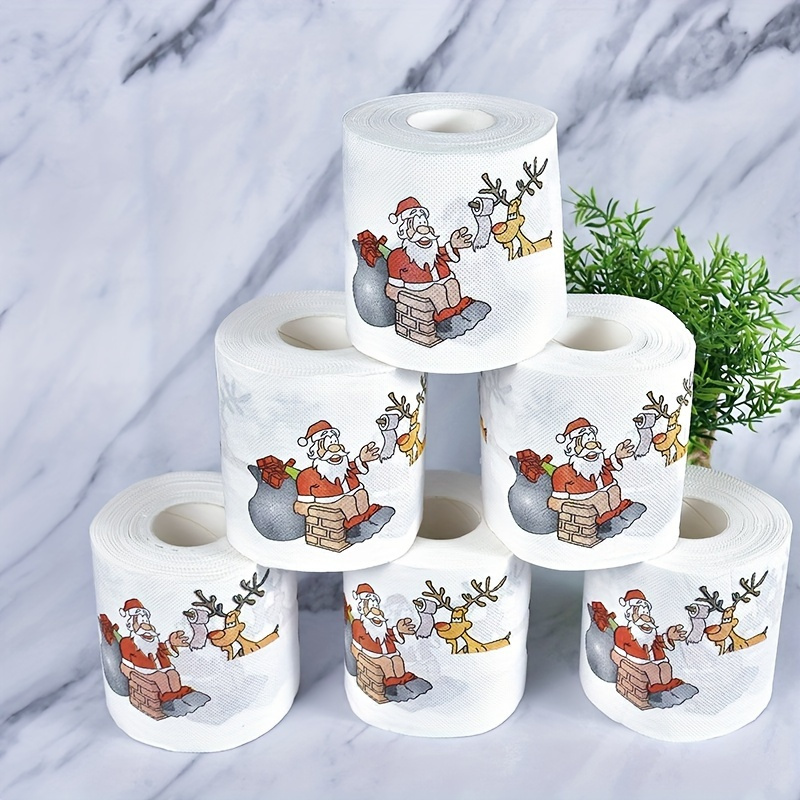 5 pack lattby biodegradable christmas toilet paper rolls festive santa reindeer     for holiday decor and party supplies details 4