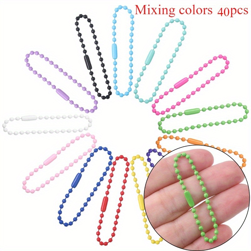20/40/pcs Ball Bead Chains Fits Key Chain/dolls/label Hand Tag Connector For Diy Bracelet Jewelry Making Accessorise 11.5cm