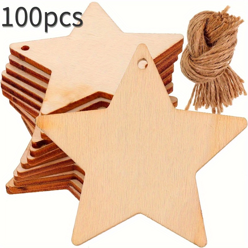 A Set Of 100 Star-shaped Decorations Measuring 4.7cm/1.85inch, Perfect For Leisure Labels And Versatile Hanging, Complete With Included Ropes
