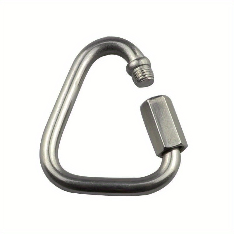 1pc Heavy-duty Stainless Steel Hook With Triangular - Locking Keychain Clip For Outdoor, Camping, Gear, Dog Leashes, Belt Loops & Accessories (suitable For &)