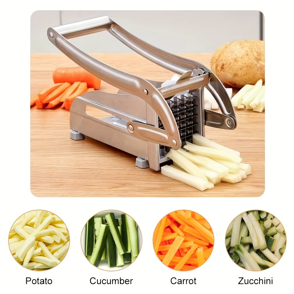 1set french fry cutter commercial restaurant french fry cutter stainless steel potato cutter vegetable potato slicer with suction feet cutter potato heavy duty cutter for potatoes carrots   vegetable chopper onion chopper kitchen gadgets details 3